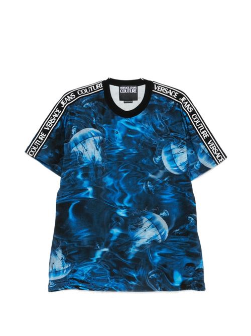T-shirt uomo maniche corte con stampa all-over Versace jeans Couture | 80GAH6R2JS537214